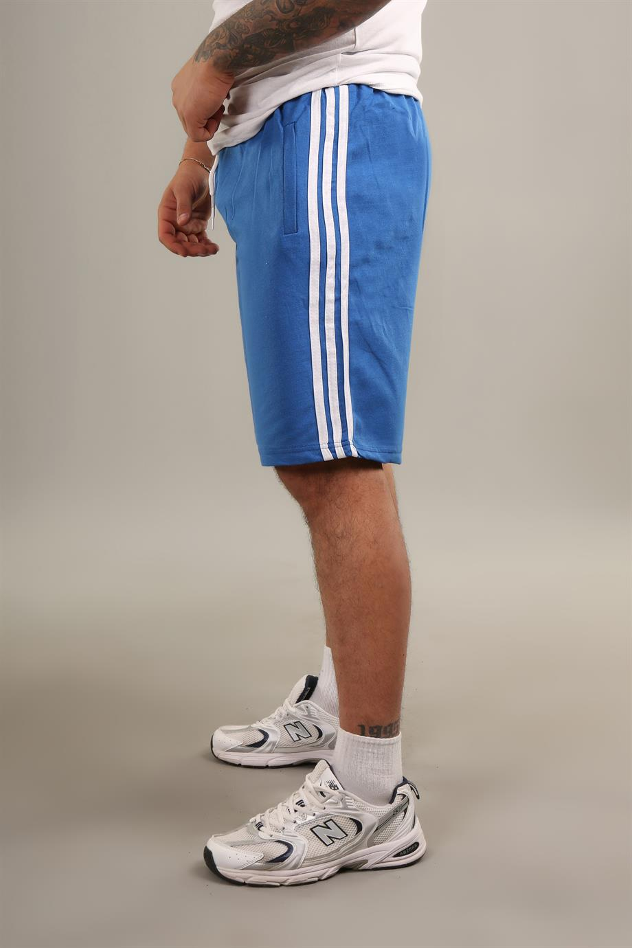 ŞORTMavi Yandan 3 Şeritli Şort