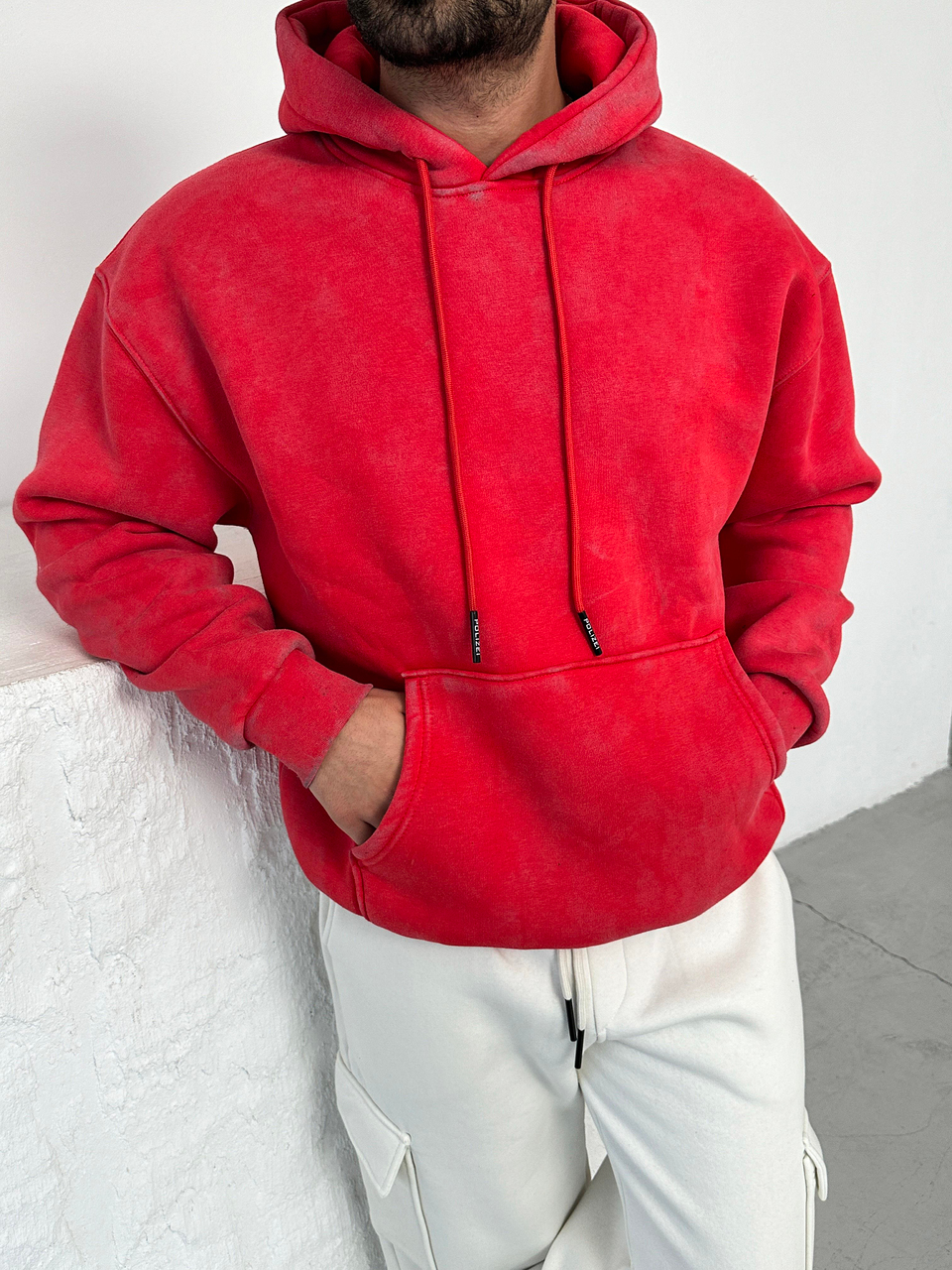 SWEATSHİRTNarçiçeği 3 İplik Oversize Yıkamalı Kapşonlu Sweatshirt PLZ
