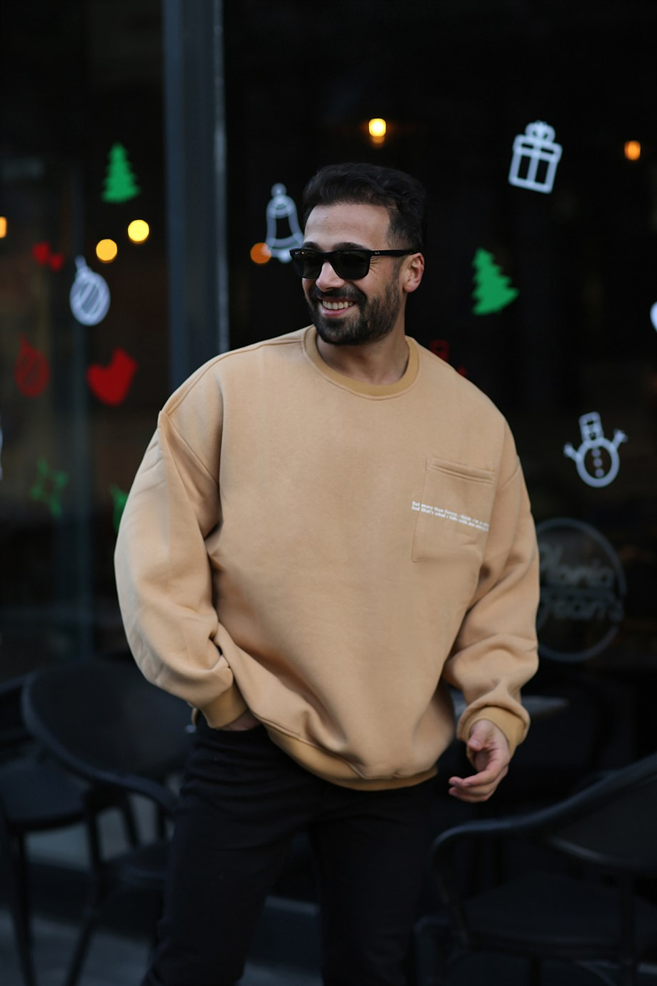SWEATSHİRTYüksek Kalite 3 İplik Taba Göğüs LeaderShip Baskılı Bisiklet Yaka Sweatshirt VMS