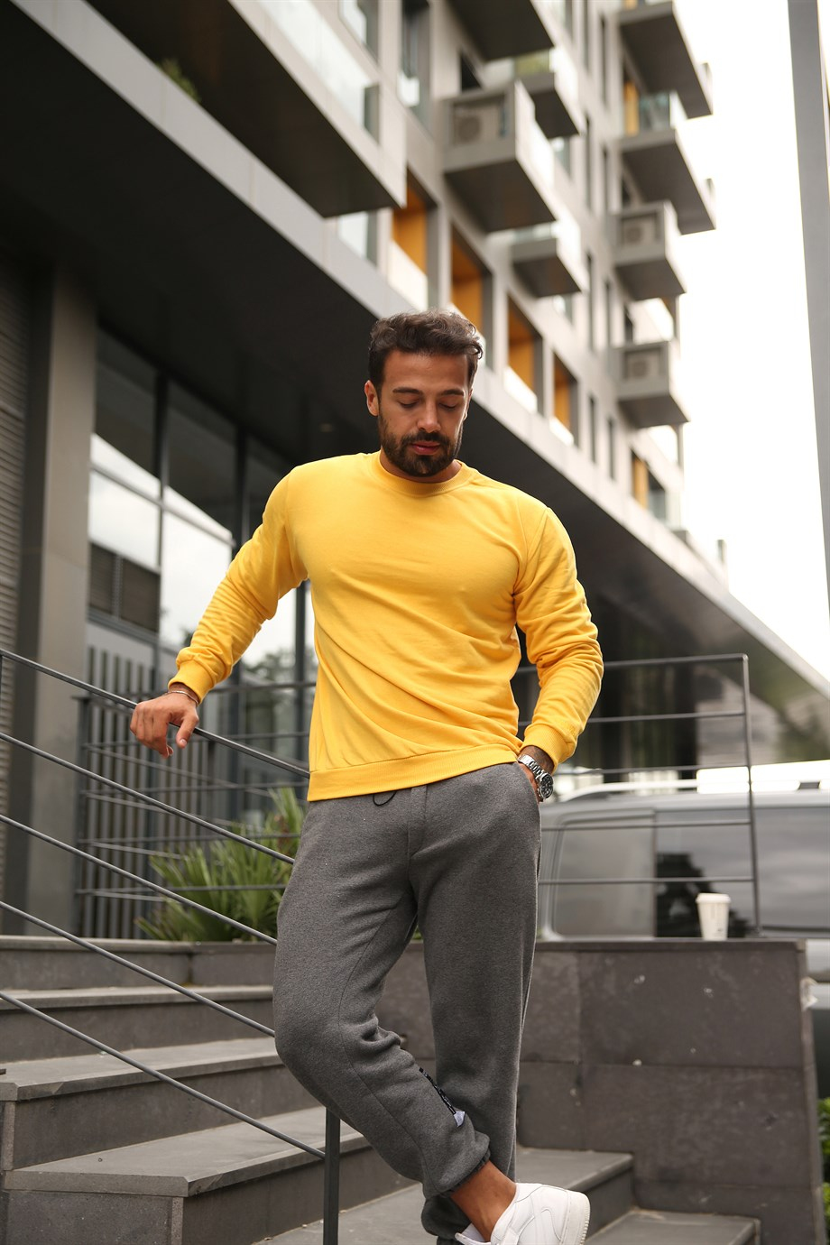 SWEATUnisex 2 İplik Sarı Sweatshirt 