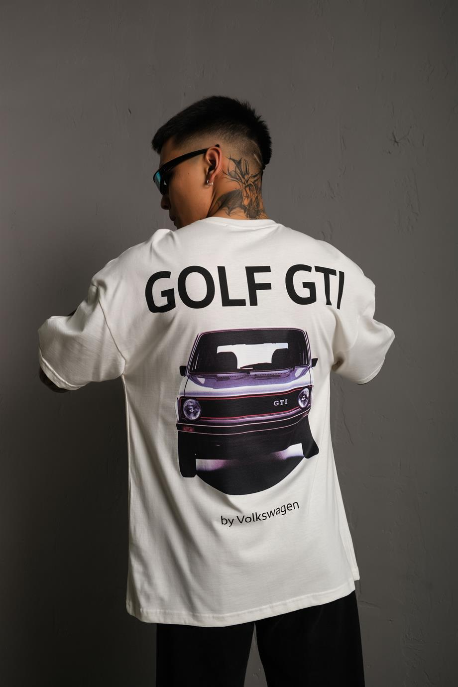 Beyaz GOLF GTI Baskılı Oversize T-SHIRT MAHL - SC Sarvin