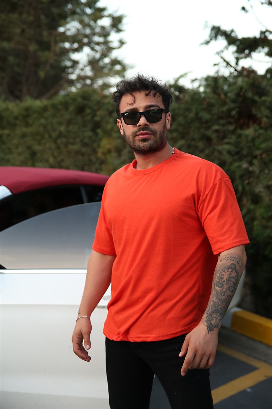 T-shirtErkek Turuncu Oversize Tshirt