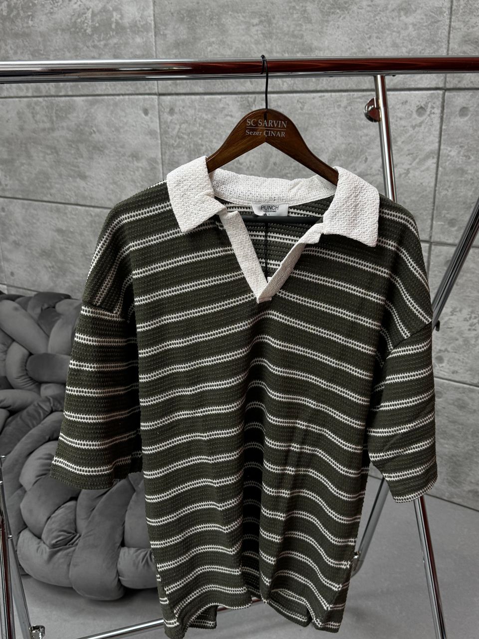 T-SHİRTHaki Garni Polo Yaka T-Shirt PNC 8071