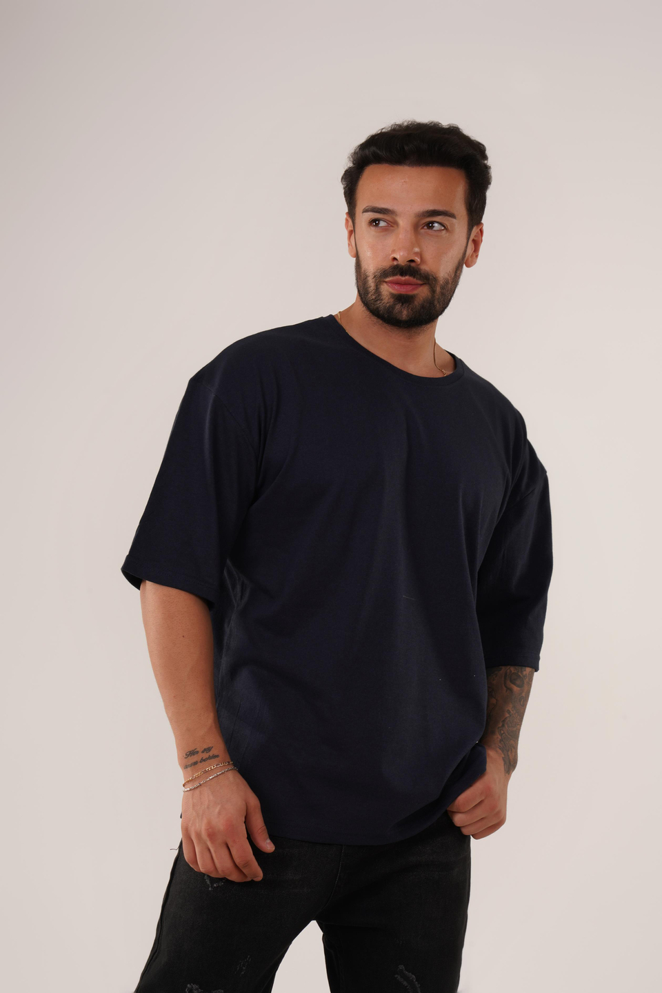 T-SHİRTLacivert Düz Suprem Oversize SC