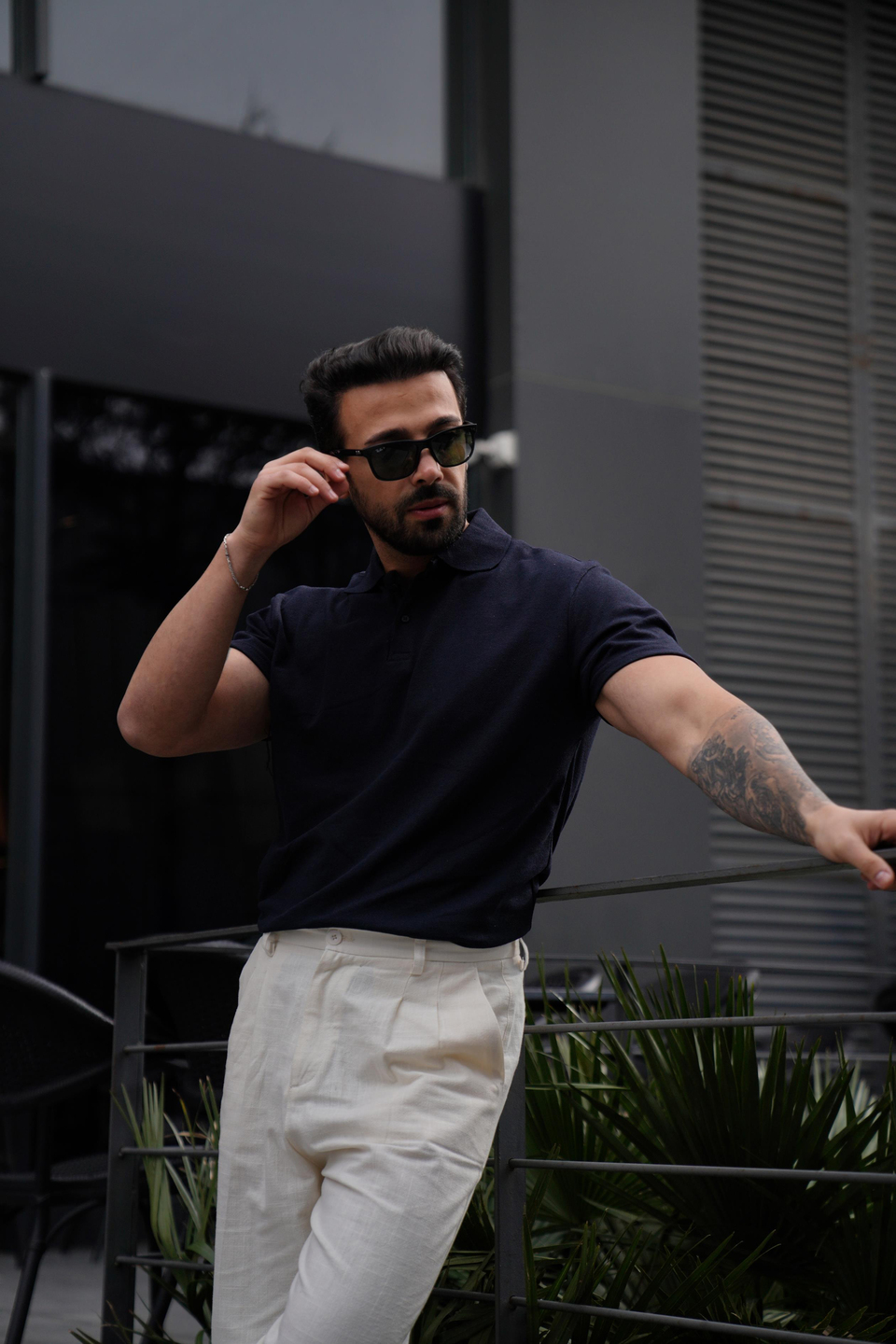 T-SHİRTLacivert Polo Yaka Düz Lacos TK 1004