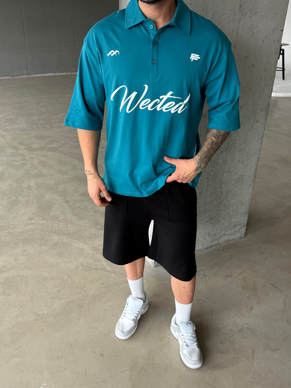 T-SHİRTMavi Wected Baskılı Polo Yaka T-SHİRT RP