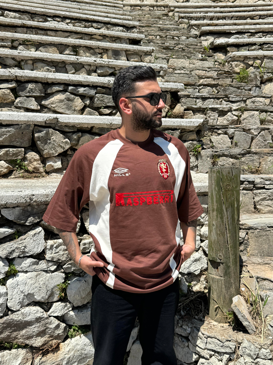 T-SHİRTTaba RASPBERRI Baskılı Parçalı Oversize T-SHIRT PNC 1008