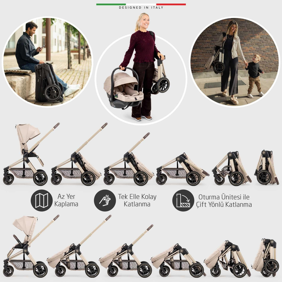 Elele Firenze Travel Sistem Bebek Arabası Gri