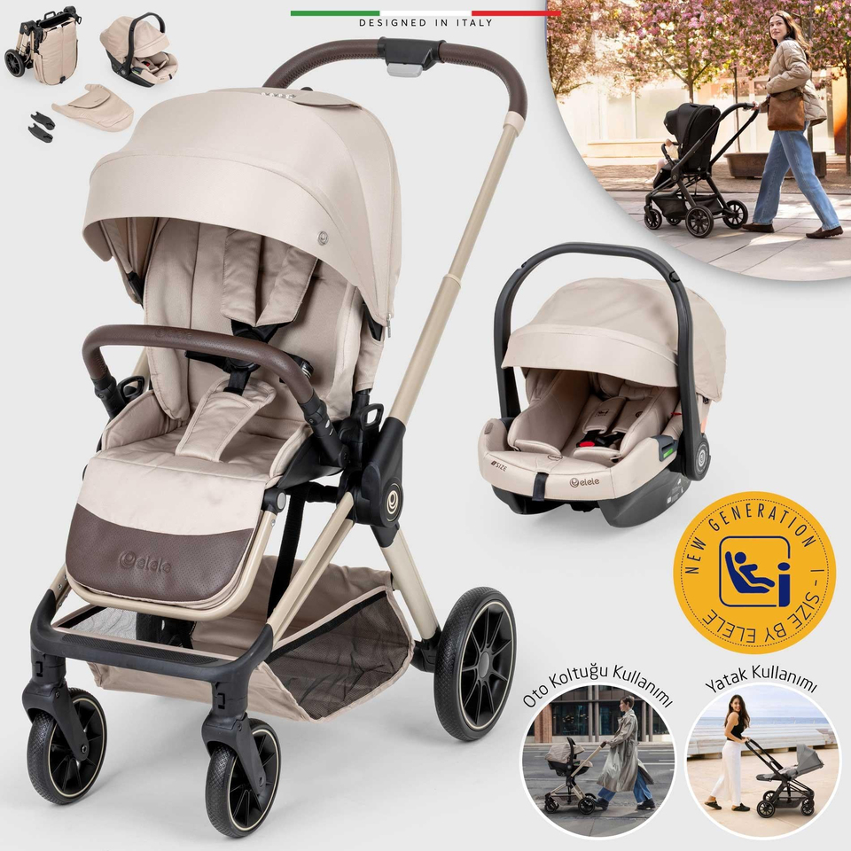 Elele Firenze Travel Sistem Bebek Arabası Bej
