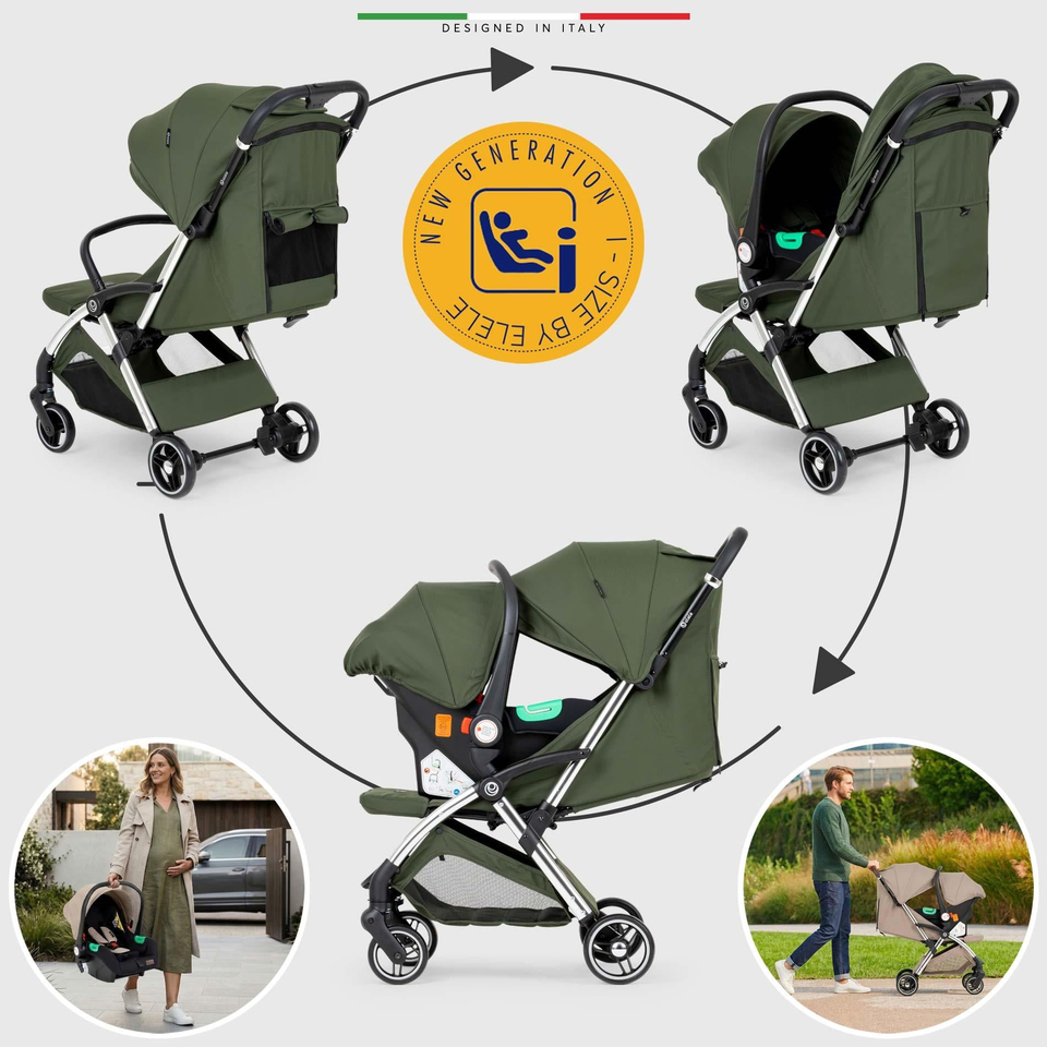 Elele Nuvola Kabin Tipi Travel Sistem Bebek Arabası Yeşil