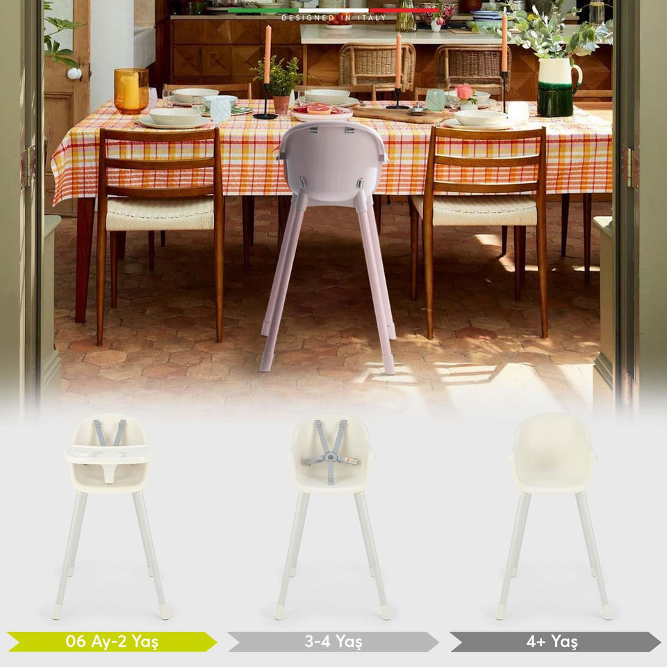 Elele Sorte 2in1 Bebek Mama Sandalyesi ve Çocuk Sandalyesi Ekru