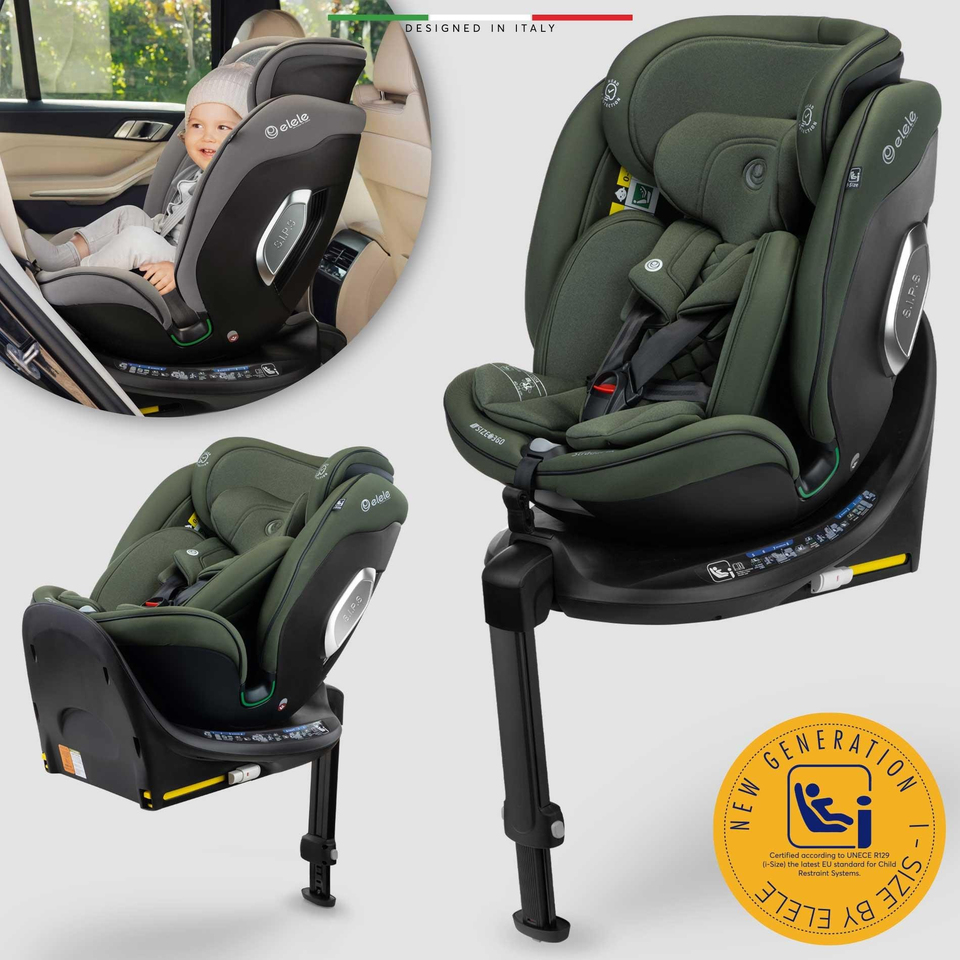 Elele StradaFix 360° Dönen I-Size Oto Koltuğu İsoFix 40-150 CM 0-36 KG Yeşil