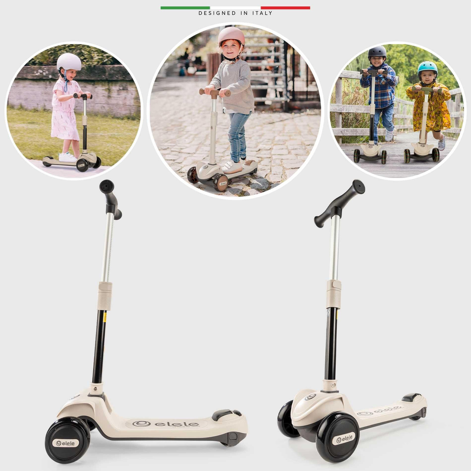 Elele Velocita 3 Tekerlekli Çocuk Scooter Işıklı Siyah