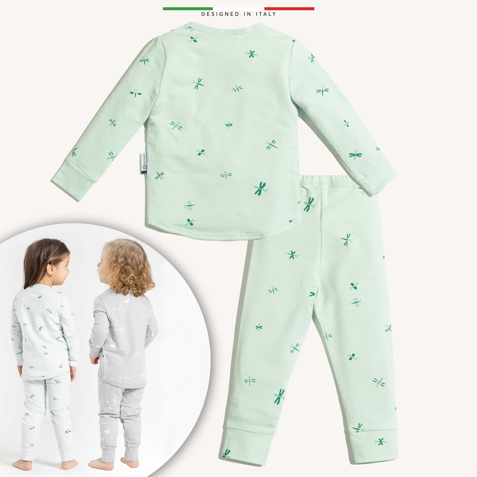 EleleLife Bebek Çocuk Pijama Takımı 1 Tog Yeşil Sanno