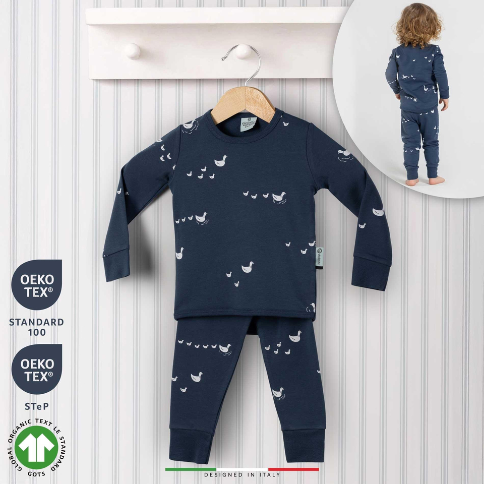 EleleLife Bebek Çocuk Pijama Takımı 1 Tog İndigo Pato