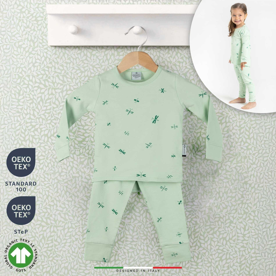 EleleLife Bebek Çocuk Pijama Takımı 1 Tog Yeşil Sanno