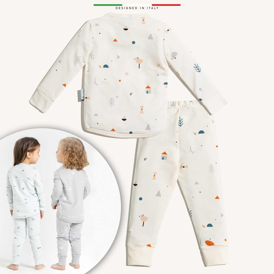 EleleLife Bebek Çocuk Pijama Takımı 1 Tog Krem Mono