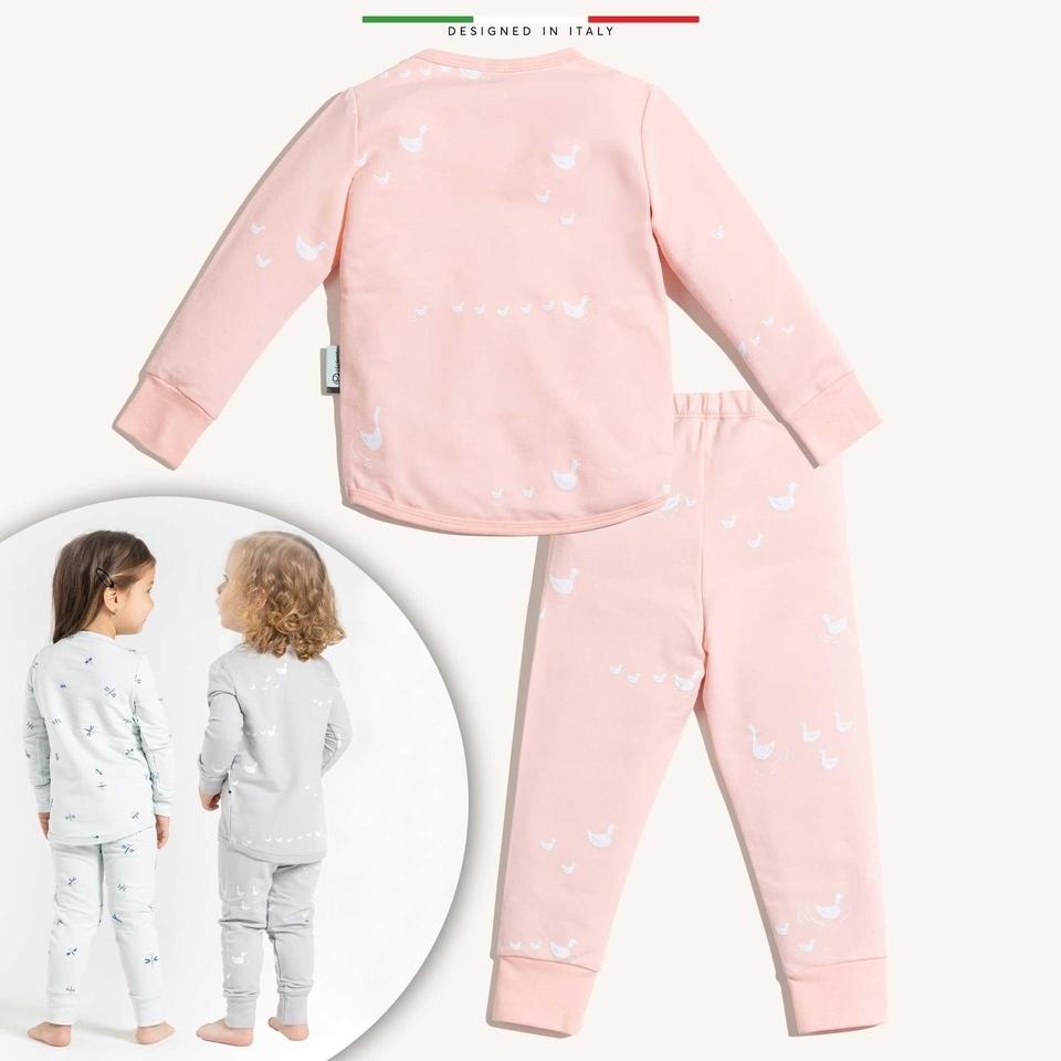 EleleLife Bebek Çocuk Pijama Takımı 1 Tog Pudra Pato