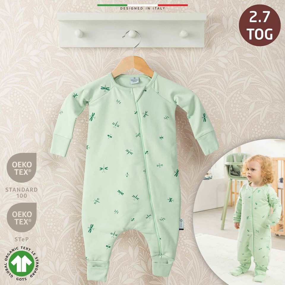 EleleLife Dolgulu Çoçuk/Bebek Uyku Tulumu 2.7 Tog Yeşil Sanno