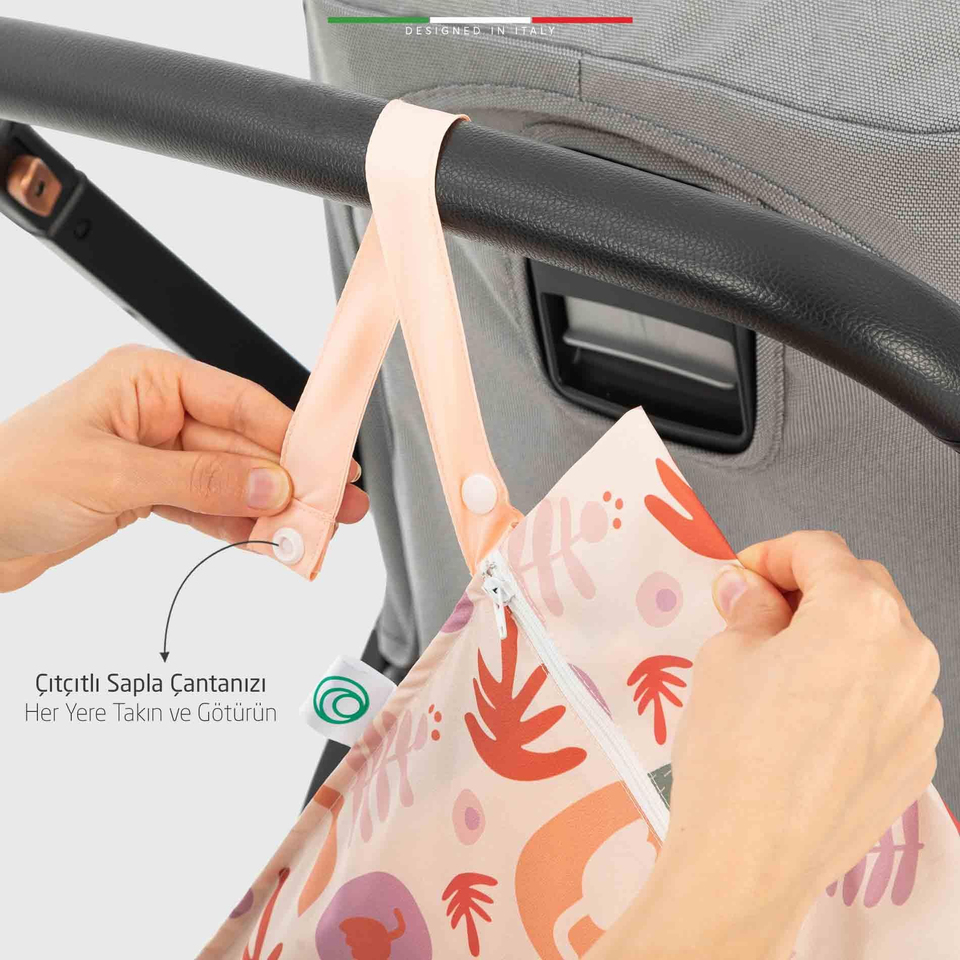 EleleLife Islak Kuru ve Kirli Bebek Çantası Sıvı Geçirmez Büyük Boy 28x24 Cm Shapes