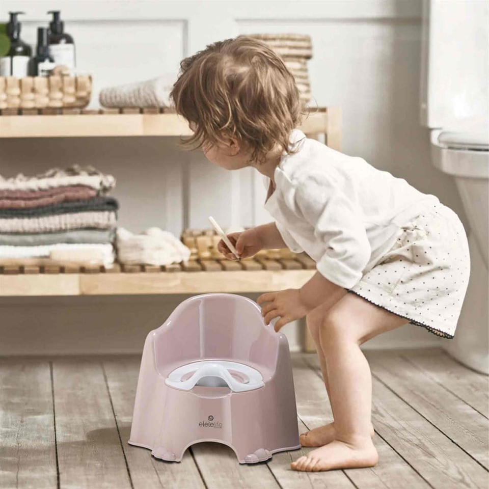 EleleLife Tuvalet Eğitimi için Taşınabilir Bebek Lazımlık Gri