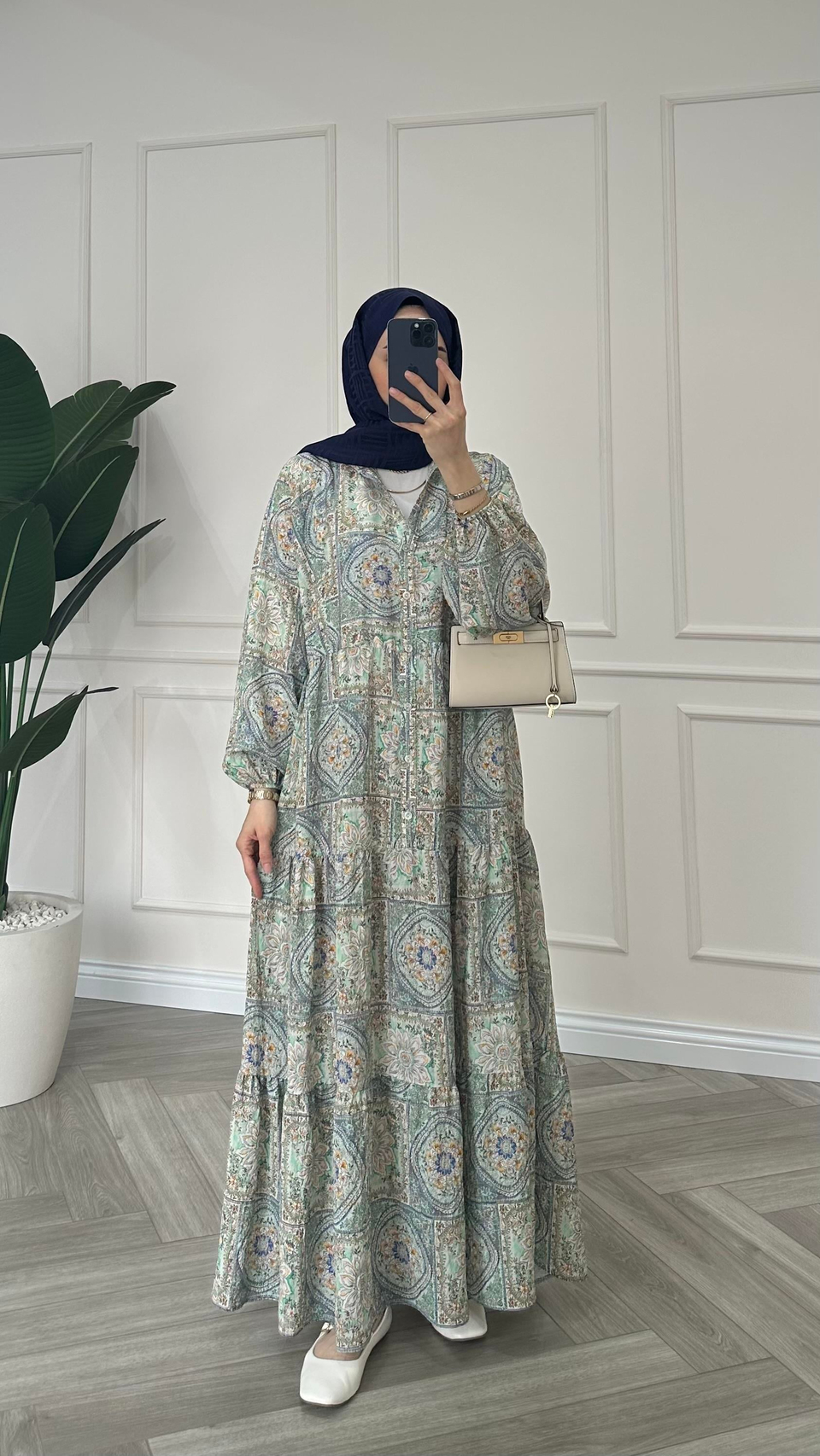 Batik Desenli Elbise