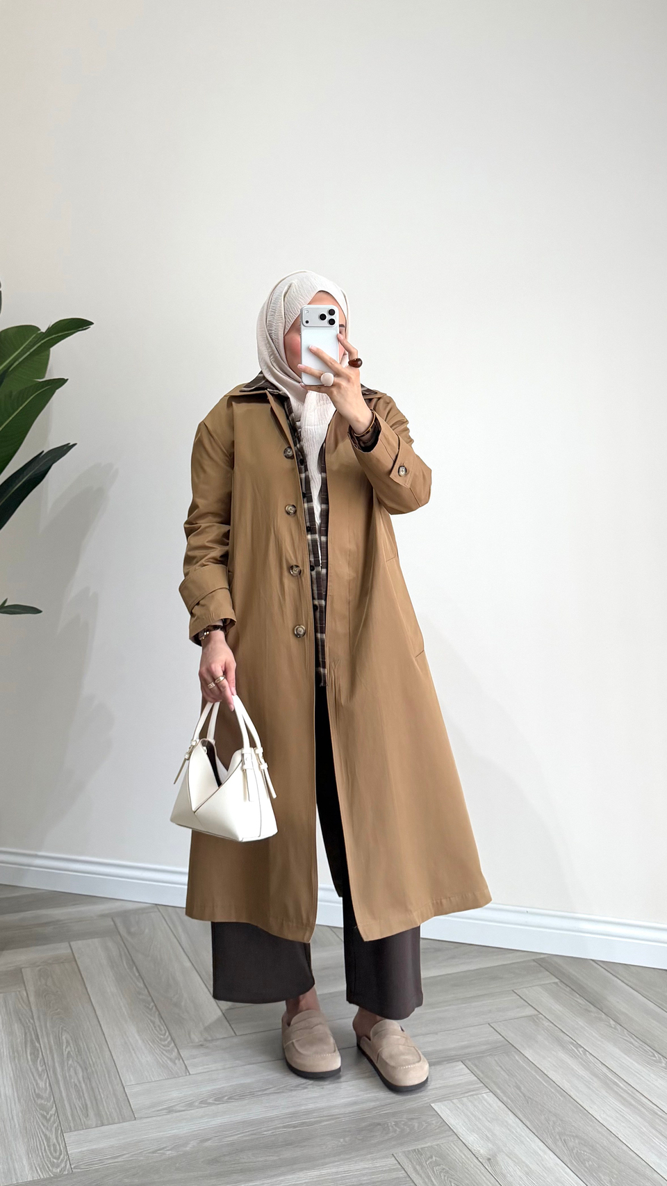 Enezia Yırtmaçlı Trençkot | Camel