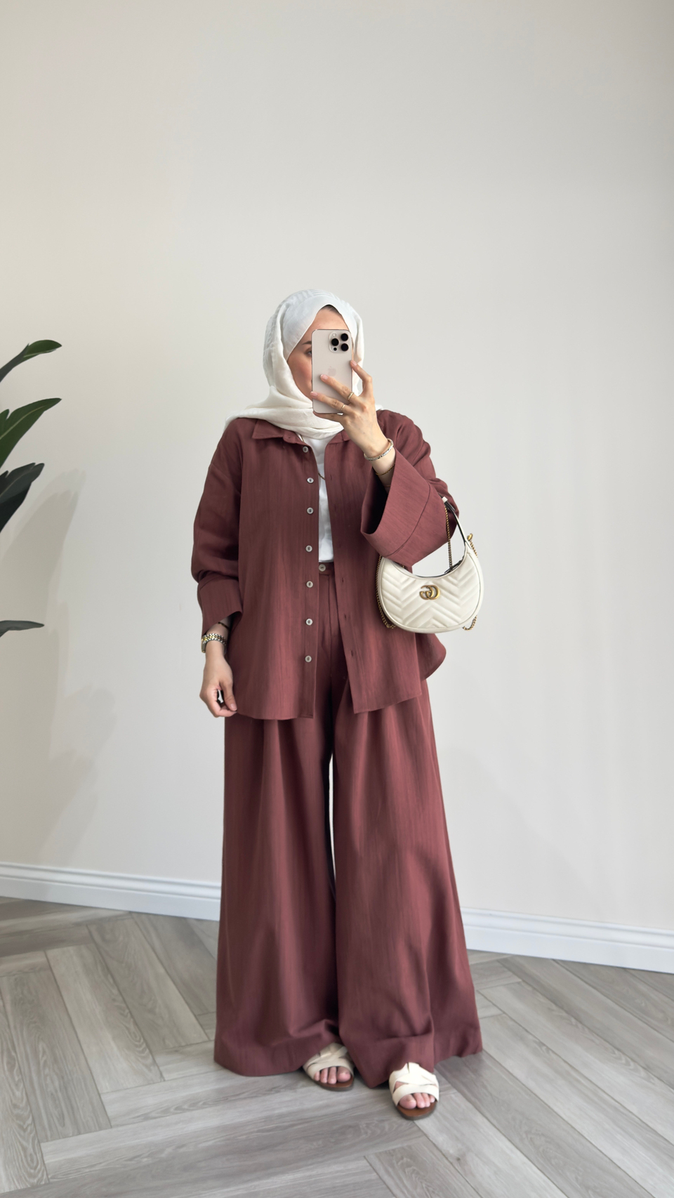 Ham Keten Pantolonlu Takım | Bordo