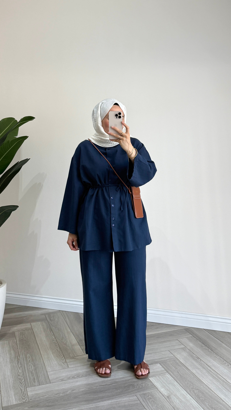 Mirya Basic Keten Takım | Lacivert