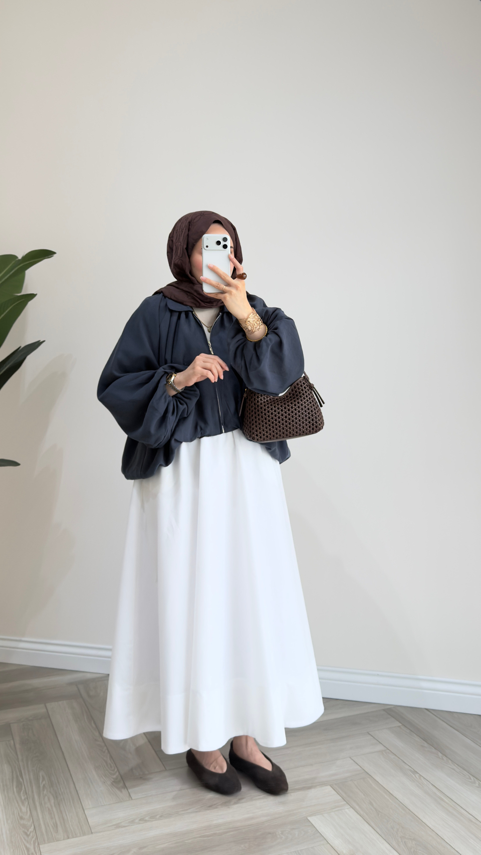 Oversize Fermuarlı Ceket | Lacivert