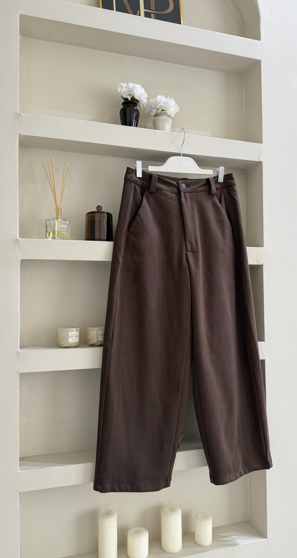Taleen Geniş Paçalı Pantolon | Kahverengi