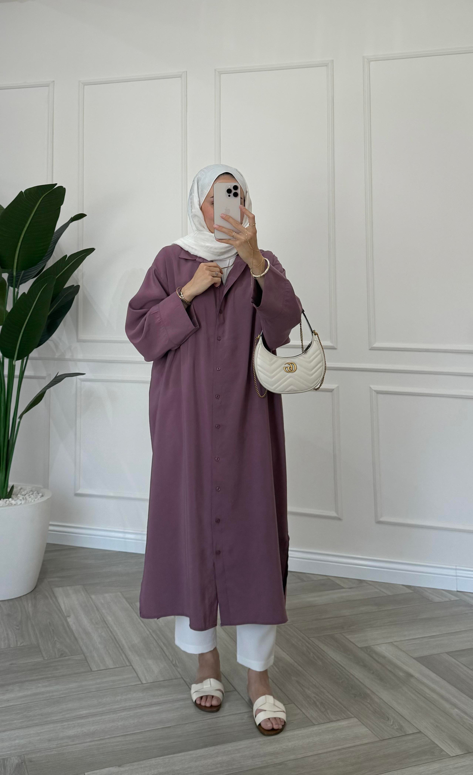 Tensel Tunik Gömlek Mürdüm