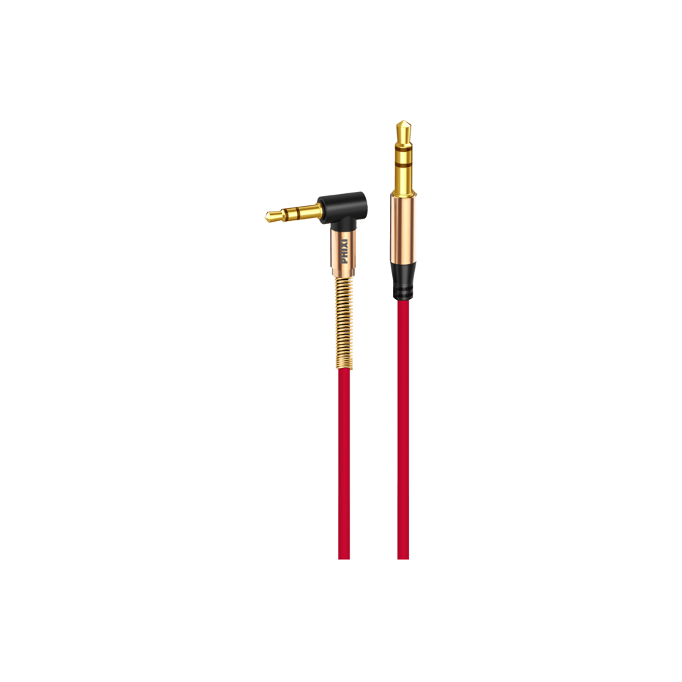 Phixi Basic A811 L Kesim Metal Başlıklı ve Yaylı 3.5mm Aux Kablo