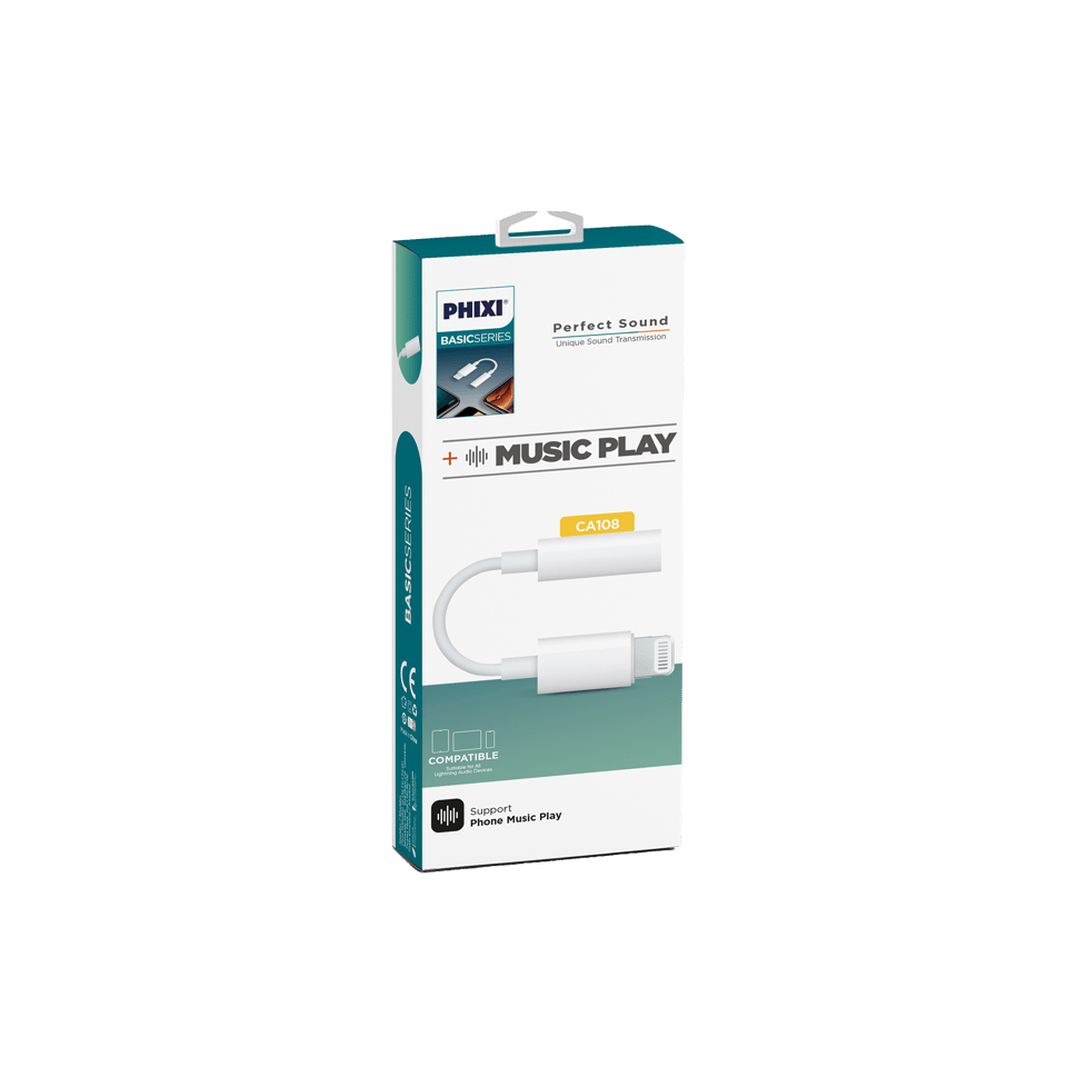 Phixi Basic CA108 Lightning to AUX Silicone Cable