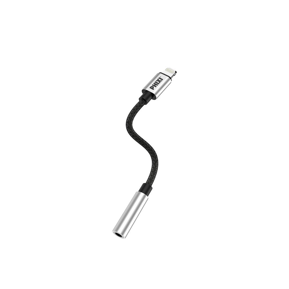 Phixi Basic CA110 Braided Lightning to 3.5mm Jack Converter with Metal Connector