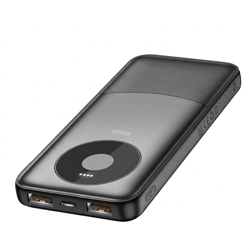 PHIXI Force P16 10000mAh Powerbank – 2.1A Hızlı Şarj Dual USB Taşınabilir Şarj Cihazı