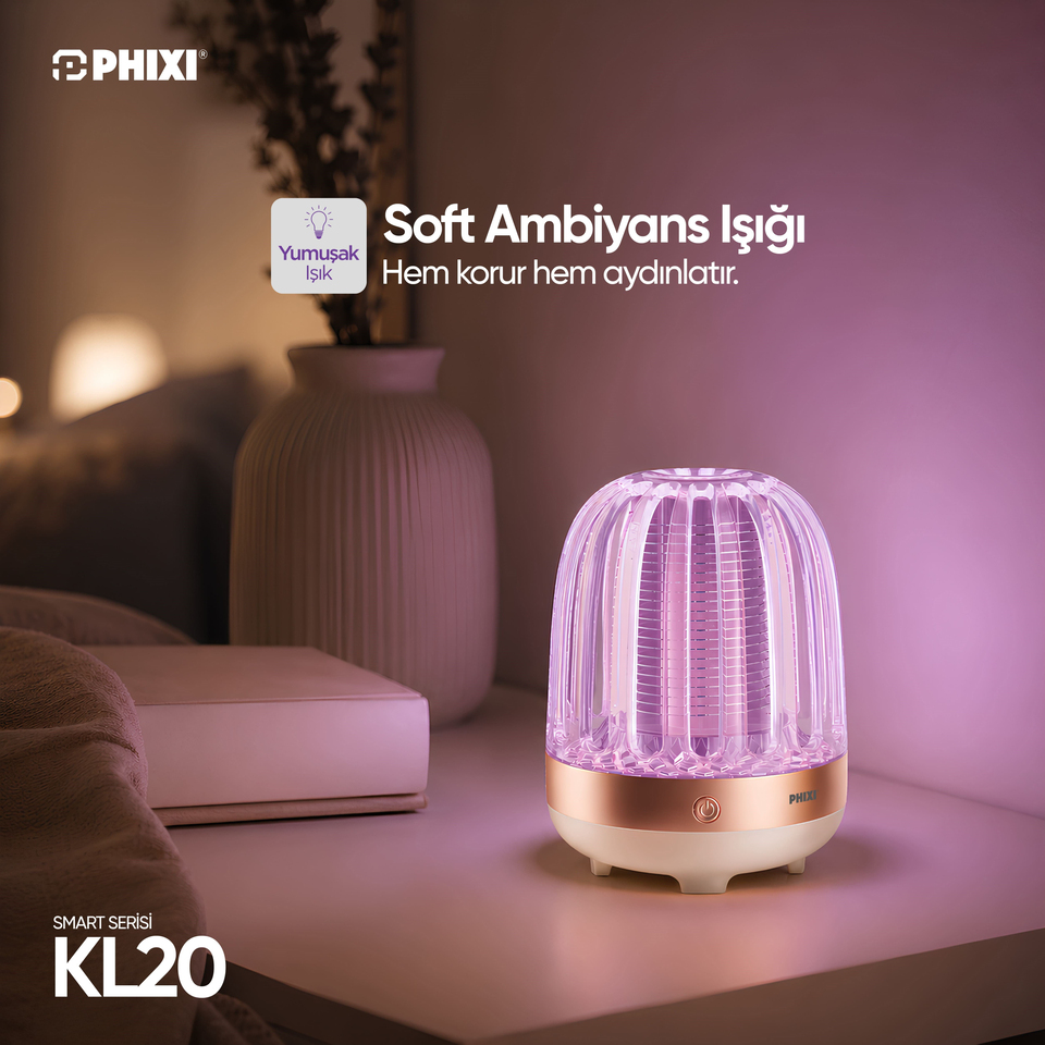 PHIXI KL20 Sessiz UV LED Sinek ve Sivrisinek Yakalama Lambası