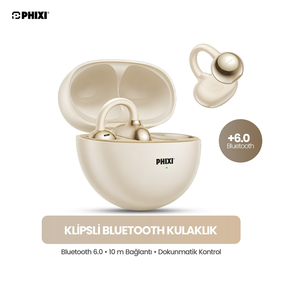 PHIXI Massive C50 Bluetooth 6.0 Clips Earbuds Kablosuz Kulaklık