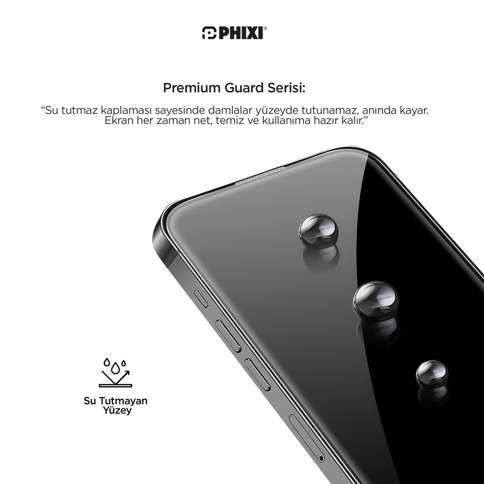 Phixi Premium Guard Glossy Glass Screen Protector – iPhone 16 Pro Max Compatible | Anti-Static, Waterproof, Full Coverage