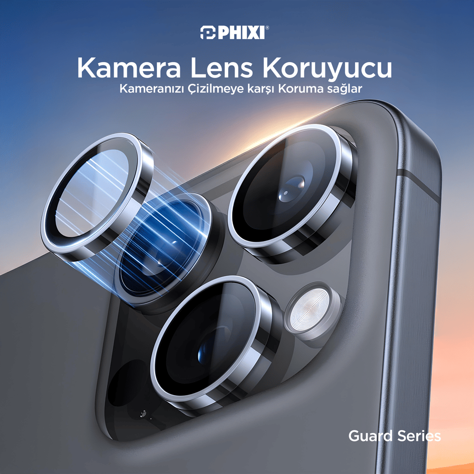 Phixi Premium Guard Serisi – iPhone 17 Air Uyumlu Blue Kamera Lens Koruyucu | Safir Cam, Kırılmaz, Gerçek Görünüm