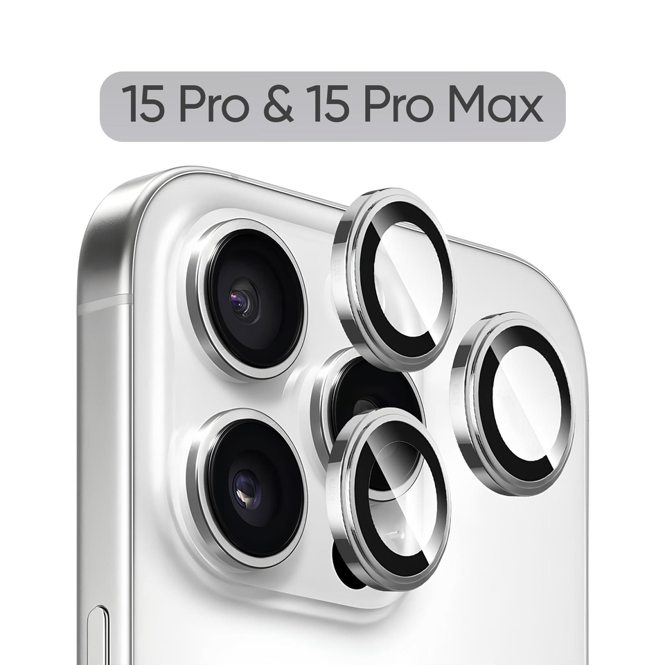 Phixi Premium Guard Series – iPhone 15 Pro / Pro Max Uyumlu White Lens Koruyucu | Safir Cam, Kırılmaz, Gerçek Görünüm Camera Lens Protector | Sapphire Glass, Shatterproof, True-to-Life Clarity