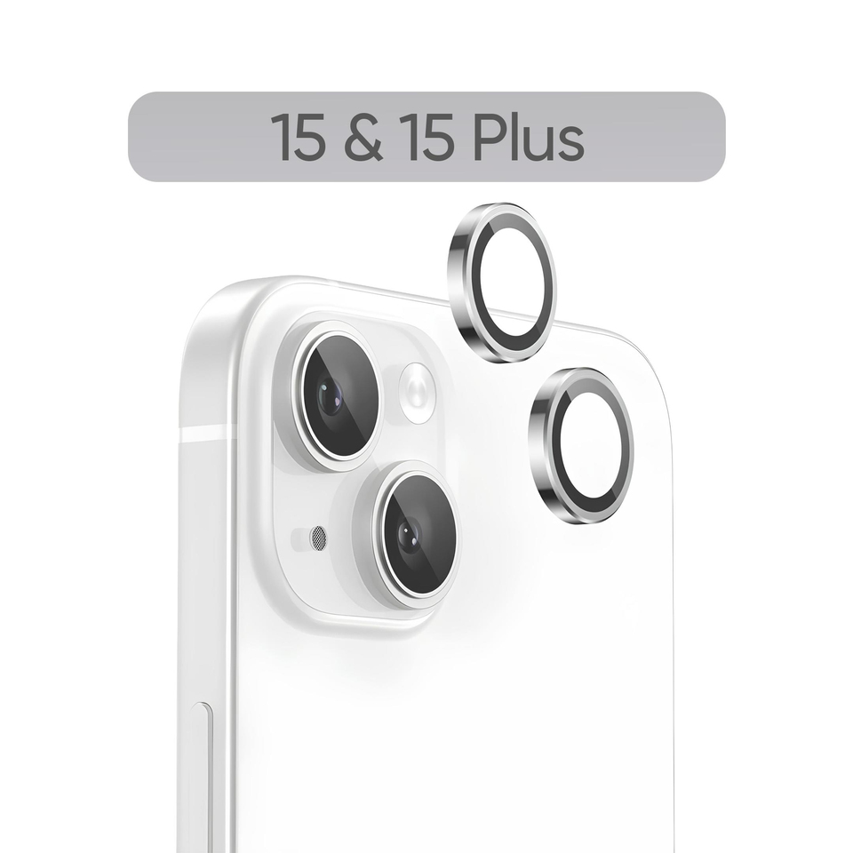 Phixi Premium Guard Series – iPhone 15 / Plus Uyumlu White Lens Koruyucu | Safir Cam, Kırılmaz, Gerçek Görünüm Camera Lens Protector | Sapphire Glass, Shatterproof, True-to-Life Clarity