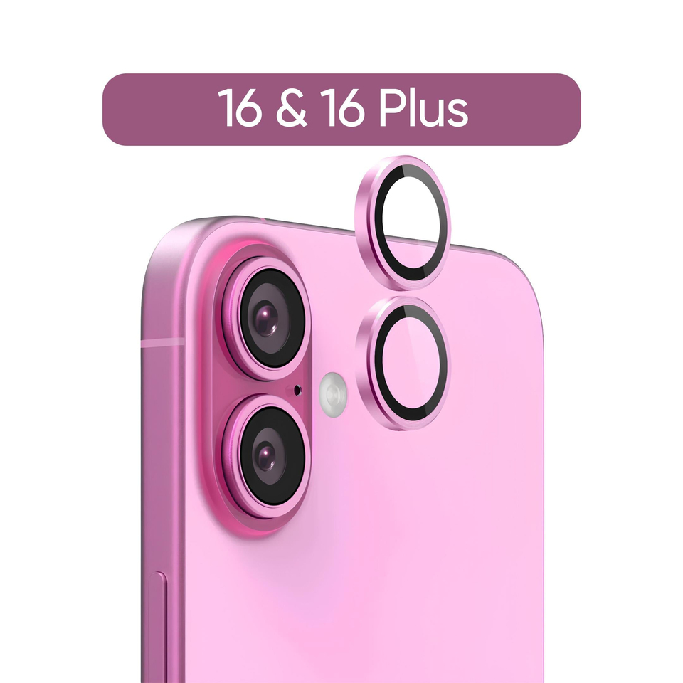 Phixi Premium Guard Series – iPhone 16 / Plus Uyumlu Pink Lens Koruyucu | Safir Cam, Kırılmaz, Gerçek Görünüm Camera Lens Protector | Sapphire Glass, Shatterproof, True-to-Life Clarity