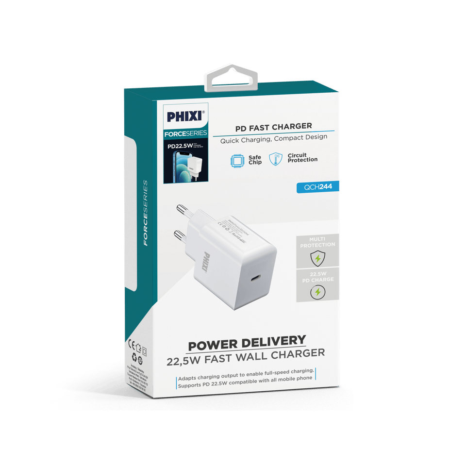 Phixi Force QCH244 Current-Protected 3.0A PD Input Fast Charger