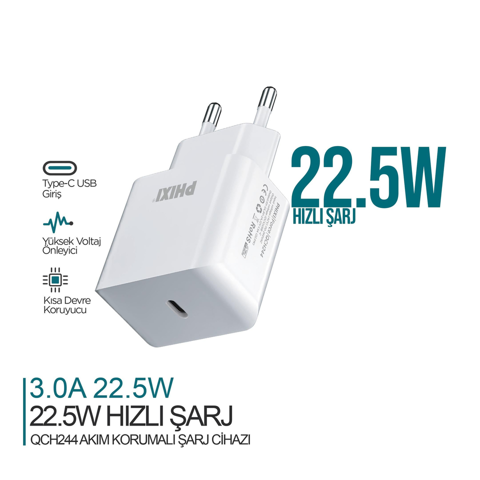 Phixi Force QCH244 Current-Protected 3.0A PD Input Fast Charger