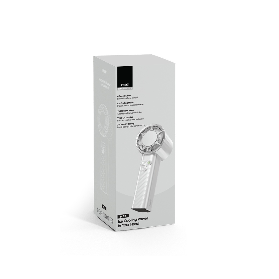PHIXI Smart MF3 3000 mAh 1500 RPM 4 Kademeli Şarjlı Taşınabilir El Fanı