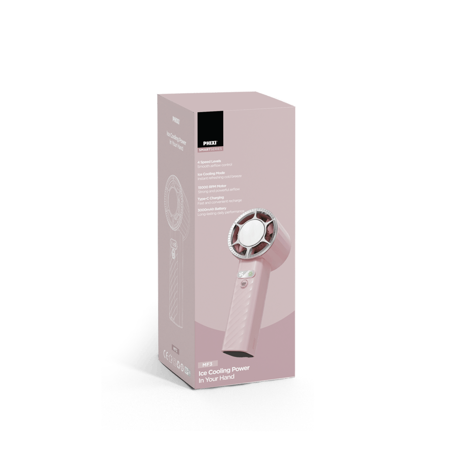 PHIXI Smart MF3 3000 mAh 1500 RPM 4 Kademeli Şarjlı Taşınabilir El Fanı