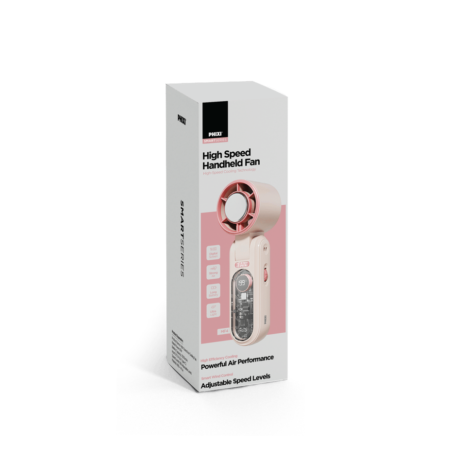 PHIXI Smart MF4 3000 mAh 199 Kademeli Dijital Göstergeli Şarjlı Taşınabilir Mini Fan