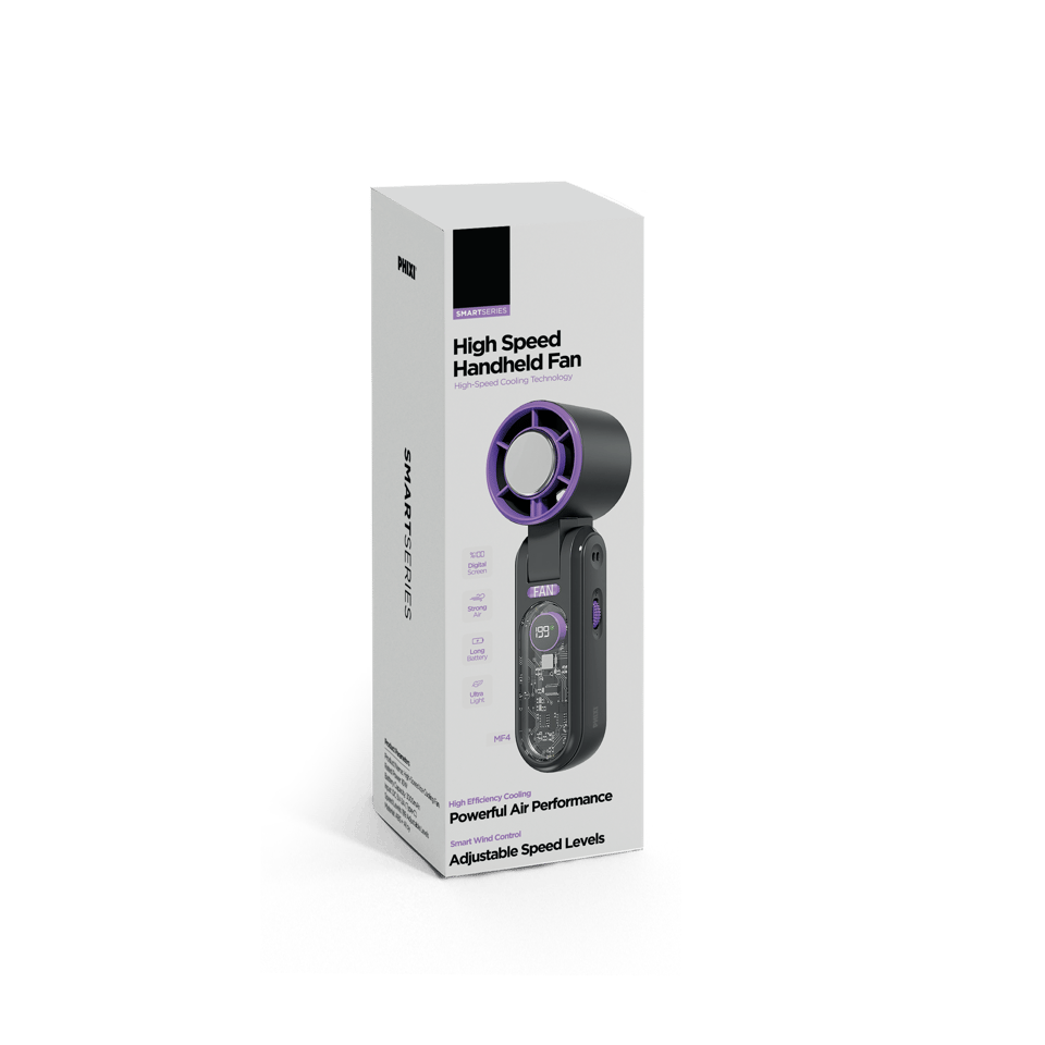 PHIXI Smart MF4 3000 mAh 199 Kademeli Dijital Göstergeli Şarjlı Taşınabilir Mini Fan
