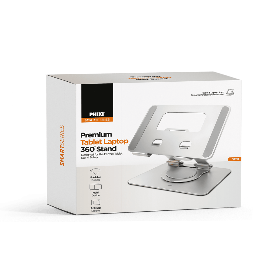 PHIXI Smart ST20 360° Döner Katlanabilir Metal Tablet ve Laptop Standı